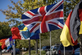 photo Multiple European flags